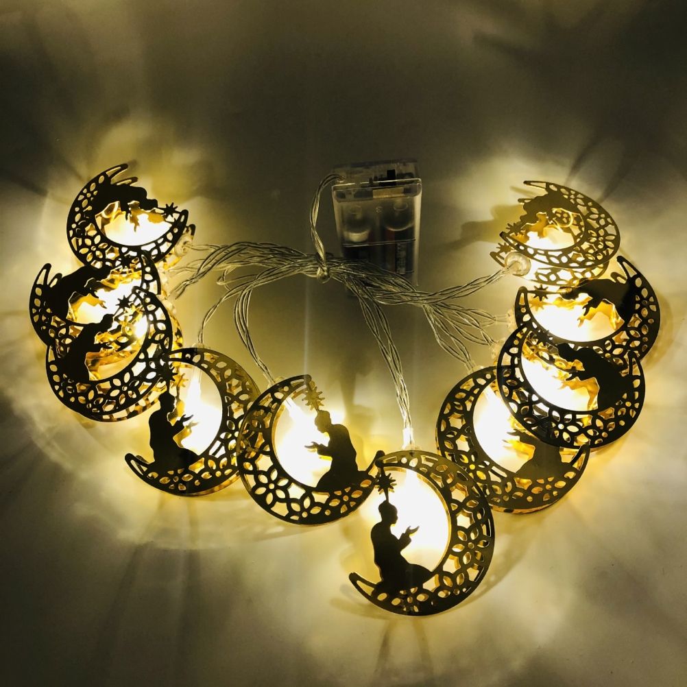 Ramadan Eid String Light Battery Operated Moon Star Lamp Mubarak Moon LED String Lights for Indoor Ramadan V1294-YM0523-10336537