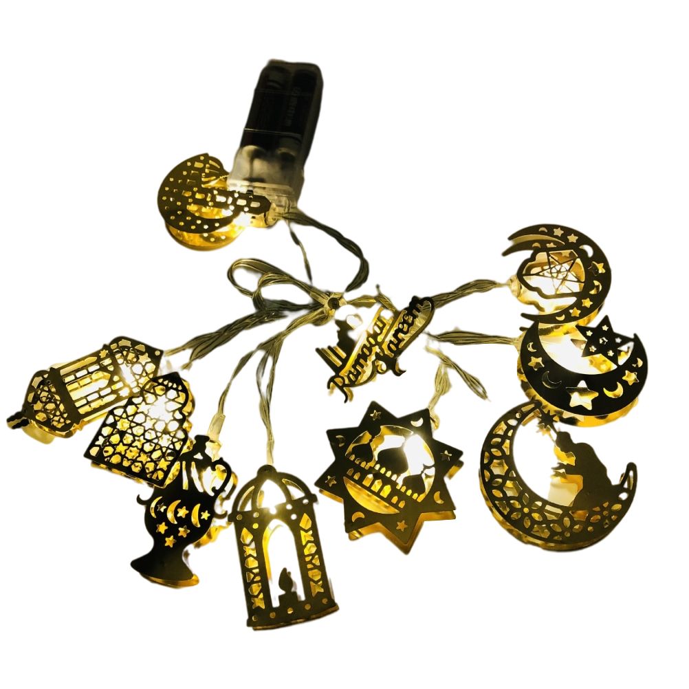 Ramadan Eid String Light Battery Operated Moon Star Lamp Mubarak Moon LED String Lights for Indoor Ramadan V1294-YM0523-10336541