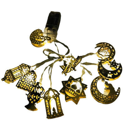 Ramadan Eid String Light Battery Operated Moon Star Lamp Mubarak Moon LED String Lights for Indoor Ramadan V1294-YM0523-10336541