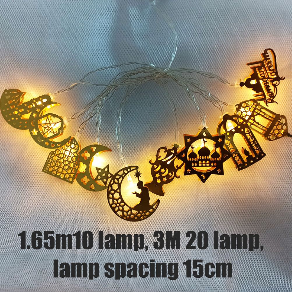 Ramadan Eid String Light Battery Operated Moon Star Lamp Mubarak Moon LED String Lights for Indoor Ramadan V1294-YM0523-10336541