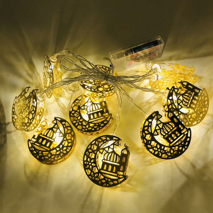 Ramadan Eid String Light Battery Operated Moon Star Lamp Mubarak Moon LED String Lights for Indoor Ramadan V1294-YM0523-10336541