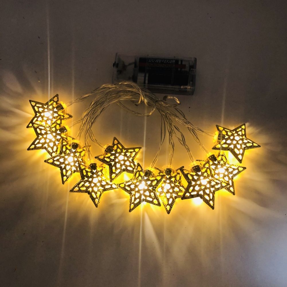 Ramadan Eid String Light Battery Operated Moon Star Lamp Mubarak Moon LED String Lights for Indoor Ramadan V1294-YM0523-10336541