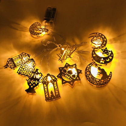 Ramadan Eid String Light Battery Operated Moon Star Lamp Mubarak Moon LED String Lights for Indoor Ramadan V1294-YM0523-10336541