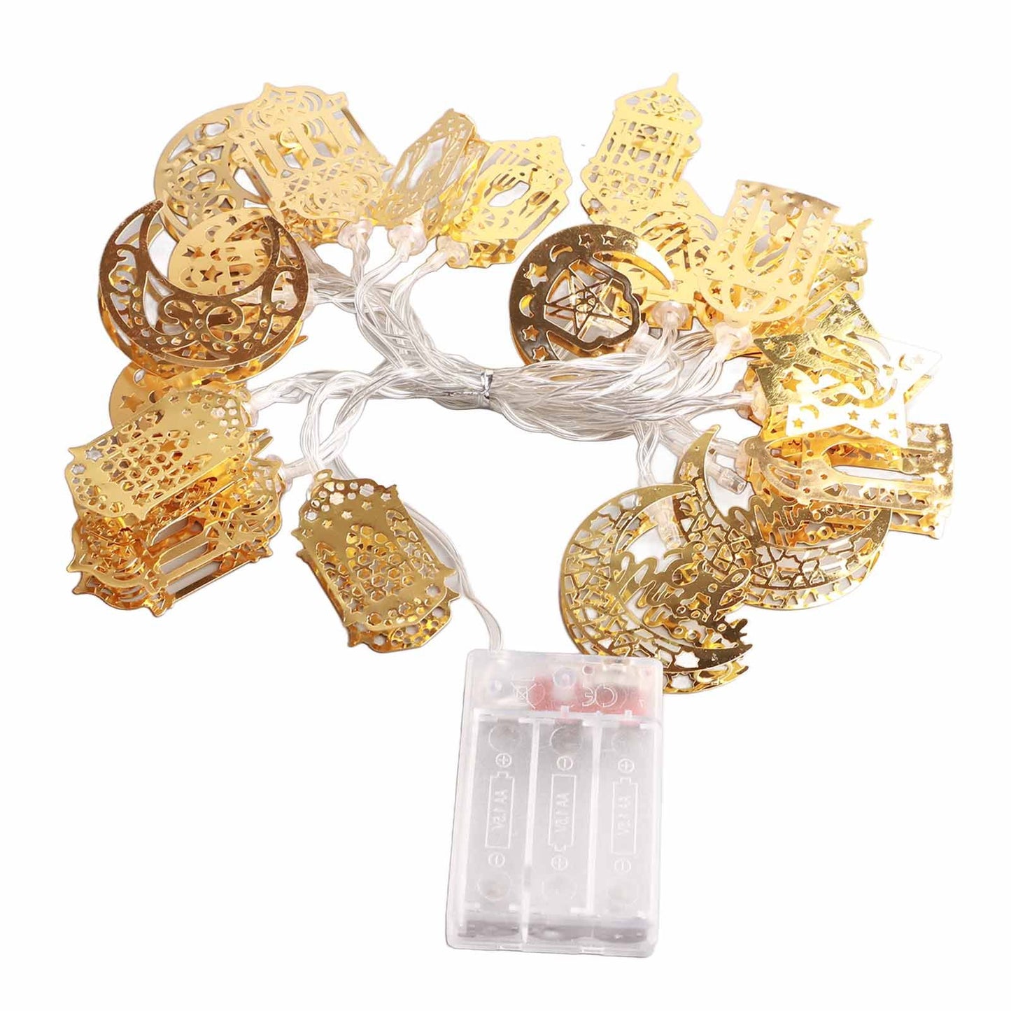 Ramadan Eid String Light Battery Operated Moon Star Lamp Mubarak Moon LED String Lights for Indoor Ramadan V1294-YM0523-10336542