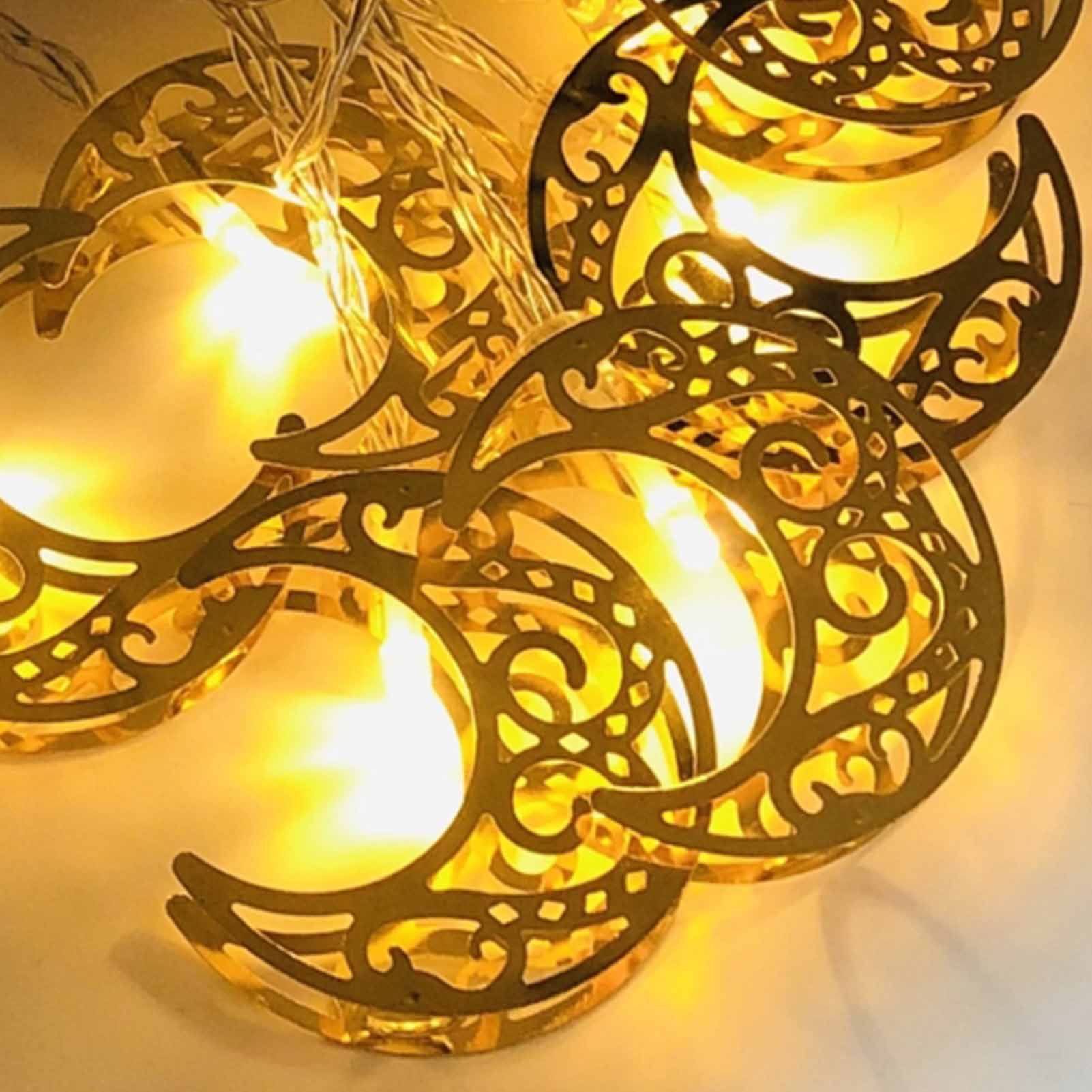Ramadan Eid String Light Battery Operated Moon Star Lamp Mubarak Moon LED String Lights for Indoor Ramadan V1294-YM0523-10336542