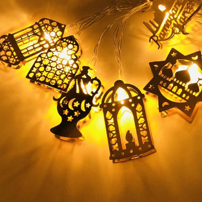 Ramadan Eid String Light Battery Operated Moon Star Lamp Mubarak Moon LED String Lights for Indoor Ramadan V1294-YM0523-10336542
