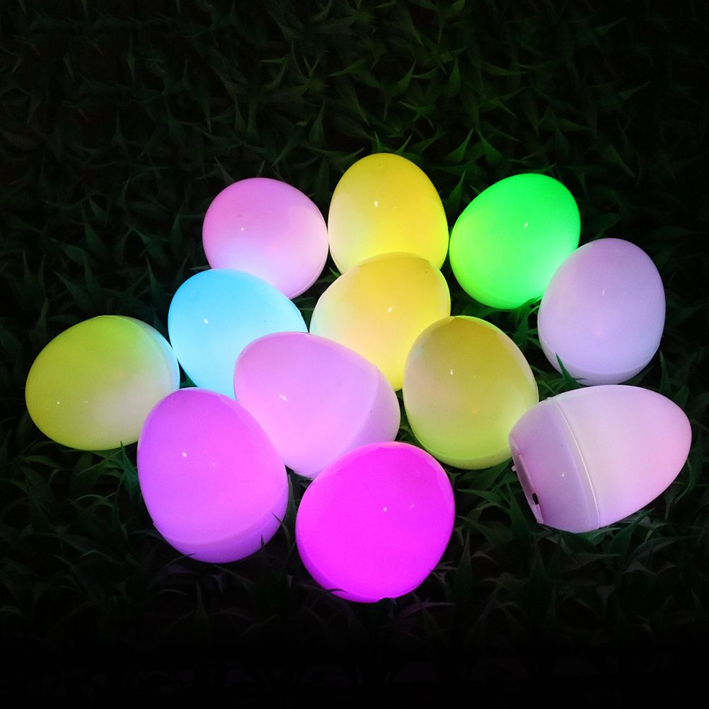 12Pcs Easter LED Luminous Egg Battery Operated Easter Simulation Decoration for Home Living Room Garden V1294-YM0523-10336899