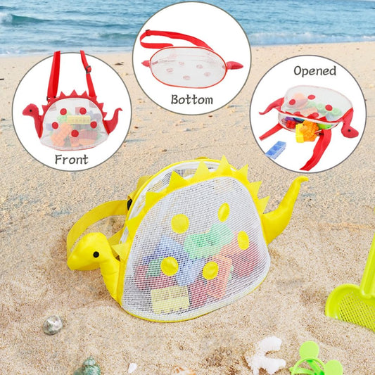 Dinosaur Mesh Beach Bag for Kids Shell Collecting Totes Portable Beach Holding Bag for Boys and Girls V1294-YM0523-10336952