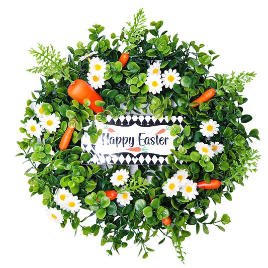 Easter Carrot Wreath Daisy Eucalyptus Wreath Indoor Outdoor Happy Easter Hanging Ornaments Home Front Door V1294-YM0523-10337126