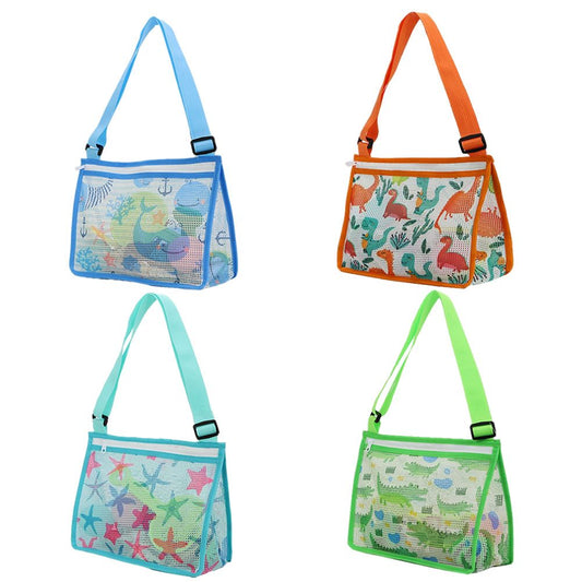 Children Beach Mesh Bag Kids Outdoor Net Storage Bag with Adjustable Strap Kids Sand Crossbody Bag for Toy V1294-YM0523-10337212