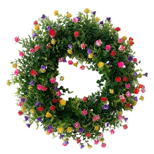 Colorful Spring Summer Wreath Farmhouse Colorful Cottage Wreath Artificial Flowers Wreath Decor for Front V1294-YM0523-10337221