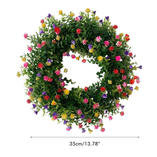 Colorful Spring Summer Wreath Farmhouse Colorful Cottage Wreath Artificial Flowers Wreath Decor for Front V1294-YM0523-10337221