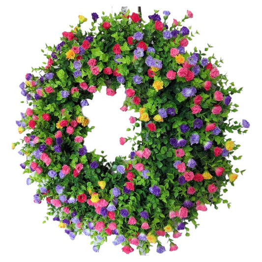 Colorful Spring Summer Wreath Farmhouse Colorful Cottage Wreath Artificial Flowers Wreath Decor for Front V1294-YM0523-10337222