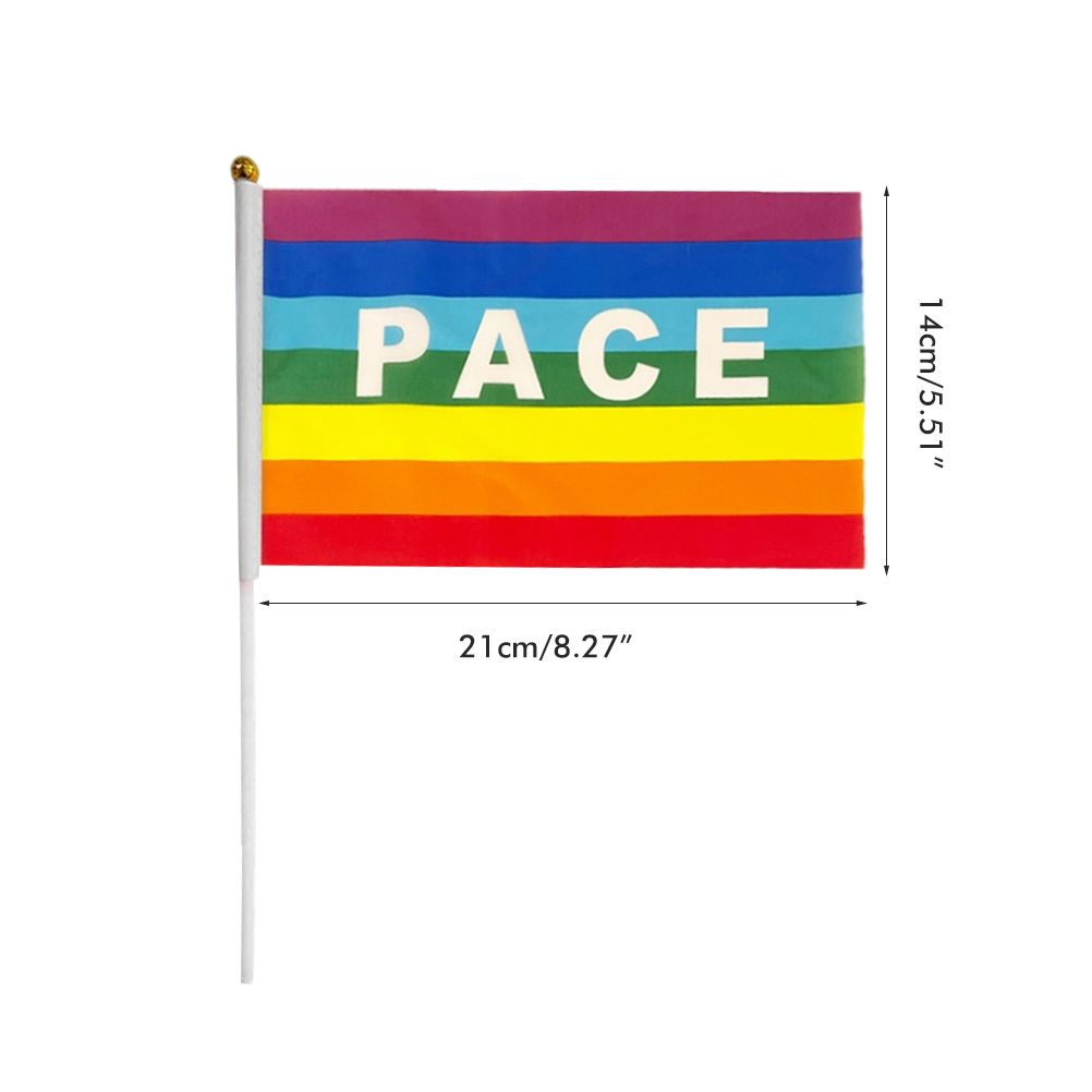 50/100Pcs Mini Peace Flag Rainbow Pacifist Flag Hand Held Polyester Peace Flag V1294-YM0523-10337352