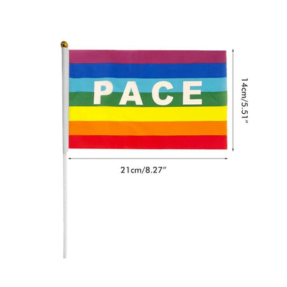 50/100Pcs Mini Peace Flag Rainbow Pacifist Flag Hand Held Polyester Peace Flag V1294-YM0523-10337352