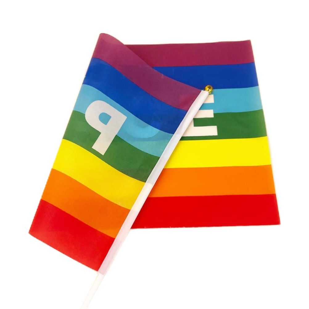 50/100Pcs Mini Peace Flag Rainbow Pacifist Flag Hand Held Polyester Peace Flag V1294-YM0523-10337352
