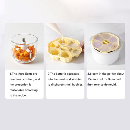 Silicone Steamed Cake Mold Multi Cavity Pastry Food Cute Mould DIY Non Stick Mould Set for Baby Kitchen V1294-YM0523-10337379