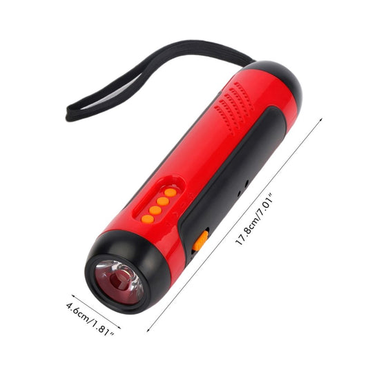 Portable Hand Crank Flashlight with Alarm FM Radio Function 1800mAh LED Generator Flashlight for Home Outdoor V1294-YM0523-10337478
