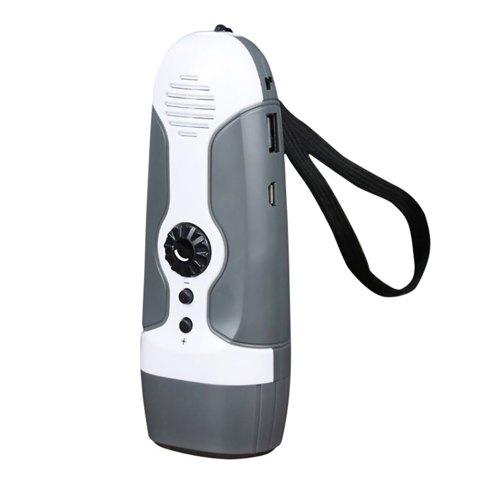 Hand Crank Charging Flashlight with 3 LED Light FM Radio Alarm for Travel Camping Mining Disaster V1294-YM0523-10337485