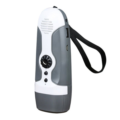 Hand Crank Charging Flashlight with 3 LED Light FM Radio Alarm for Travel Camping Mining Disaster V1294-YM0523-10337485