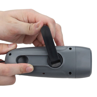 Hand Crank Charging Flashlight with 3 LED Light FM Radio Alarm for Travel Camping Mining Disaster V1294-YM0523-10337485