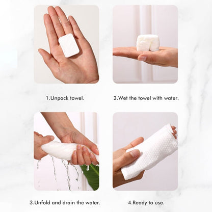 100Pcs One Time Compressed Towel Portable Travel Cotton Face Towel Outdoor Makeup Moistened Tissues V1294-YM0523-10337528