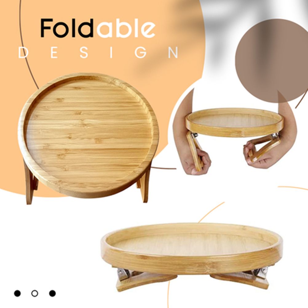Clip On Tray Sofa Table Portable Couch Arm Tray Table Natural Bamboo Sofa Armrest Clip On Tray for Eating and V1294-YM0523-10337581