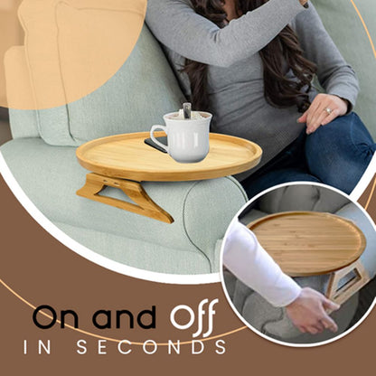 Clip On Tray Sofa Table Portable Couch Arm Tray Table Natural Bamboo Sofa Armrest Clip On Tray for Eating and V1294-YM0523-10337581