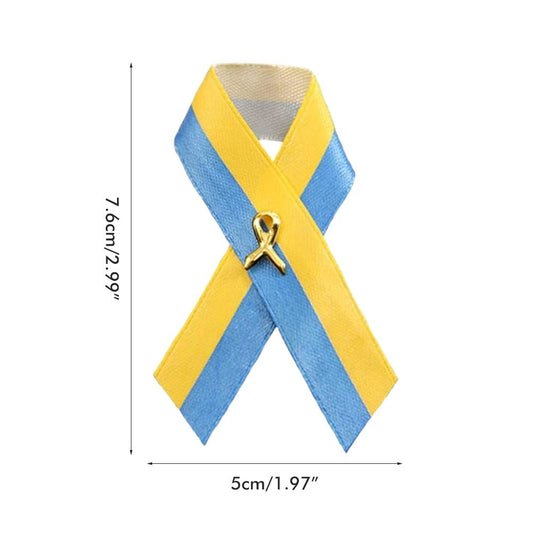 Ukrainian Flag Peace Knot Brooch Blue Yellow Ribbon Badge Pins for Clothes Backpack Hat Bag V1294-YM0523-10337780