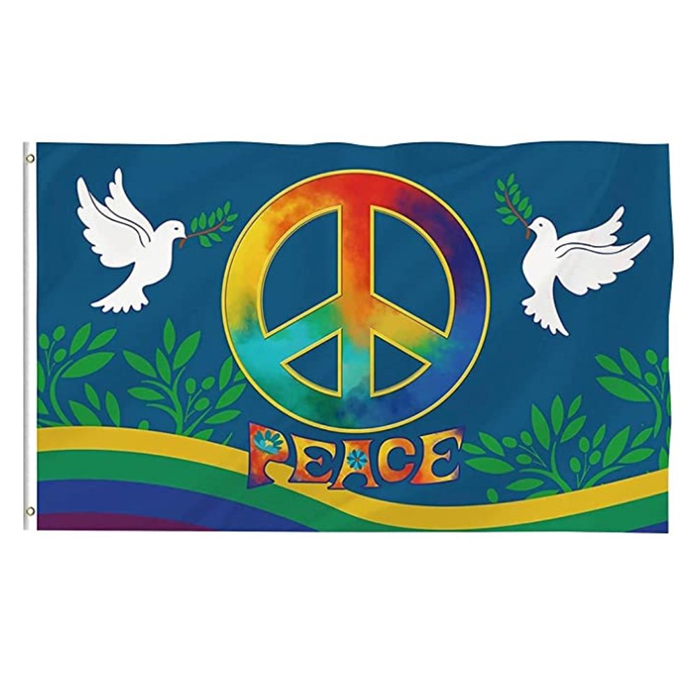 World Peace Flag 90 x 150 cm Large Polyester Peace Flag for Backyard Garden Playground V1294-YM0523-10337787