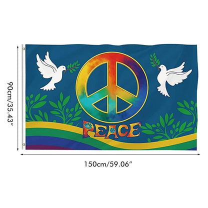 World Peace Flag 90 x 150 cm Large Polyester Peace Flag for Backyard Garden Playground V1294-YM0523-10337787