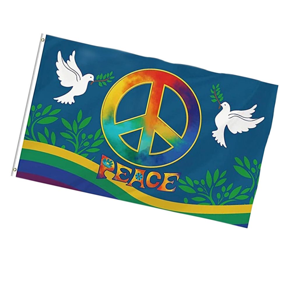 World Peace Flag 90 x 150 cm Large Polyester Peace Flag for Backyard Garden Playground V1294-YM0523-10337787