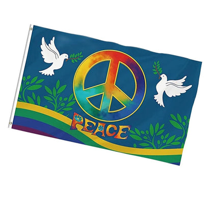 World Peace Flag 90 x 150 cm Large Polyester Peace Flag for Backyard Garden Playground V1294-YM0523-10337787