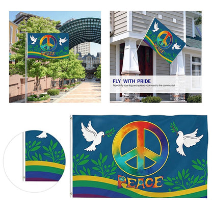 World Peace Flag 90 x 150 cm Large Polyester Peace Flag for Backyard Garden Playground V1294-YM0523-10337787