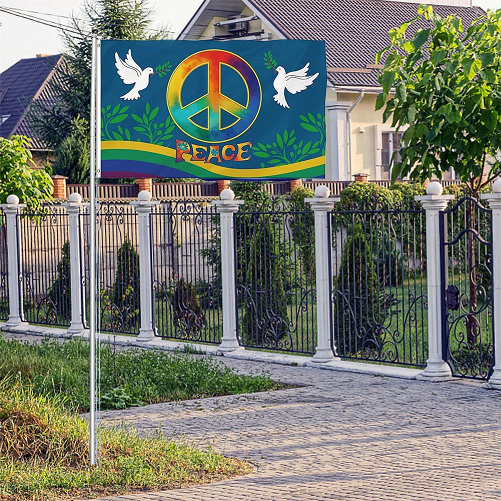 World Peace Flag 90 x 150 cm Large Polyester Peace Flag for Backyard Garden Playground V1294-YM0523-10337787