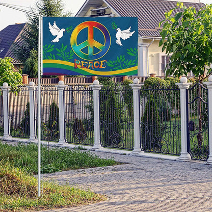 World Peace Flag 90 x 150 cm Large Polyester Peace Flag for Backyard Garden Playground V1294-YM0523-10337787