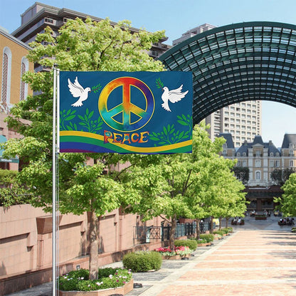 World Peace Flag 90 x 150 cm Large Polyester Peace Flag for Backyard Garden Playground V1294-YM0523-10337787