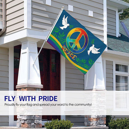 World Peace Flag 90 x 150 cm Large Polyester Peace Flag for Backyard Garden Playground V1294-YM0523-10337787