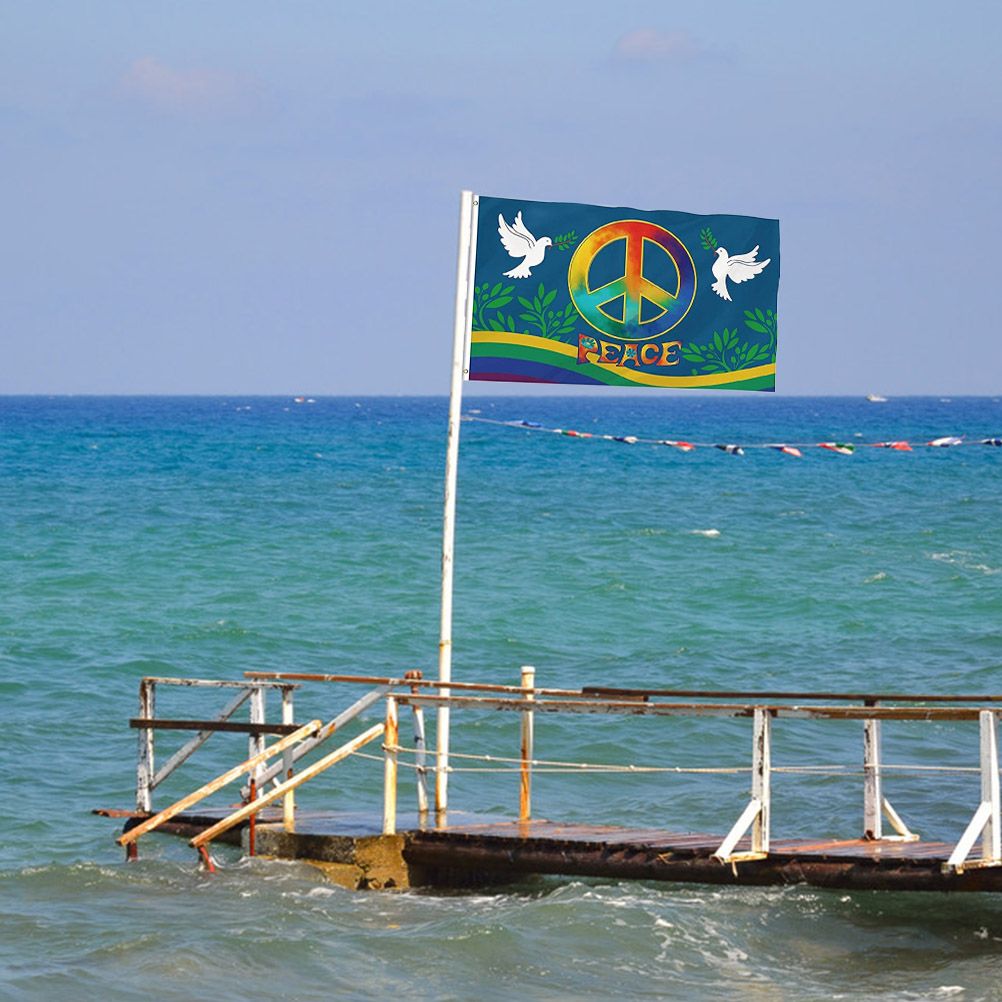 World Peace Flag 90 x 150 cm Large Polyester Peace Flag for Backyard Garden Playground V1294-YM0523-10337787