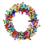 Artificial Butterfly Wreath Outdoor Decorative Welcome Wreath for Front Door Wall Window Spring Party V1294-YM0523-10337870