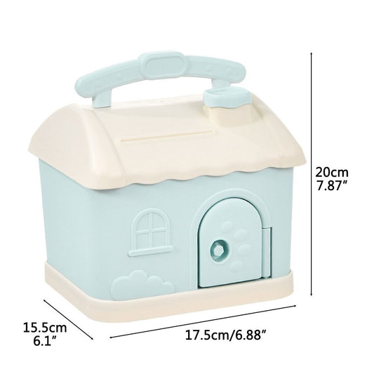 Cartoon House Piggy Bank with 3D Sticker DIY Storage Money Box for Kids Adults Savings Coins Banknotes Box V1294-YM0523-10337878