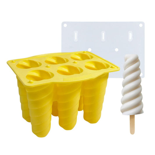 6 Cavity Carambola Silicone Ice Cream Mold with Lid DIY Ice Lolly Mold Popsicle Ice Mould V1294-YM0523-10338192