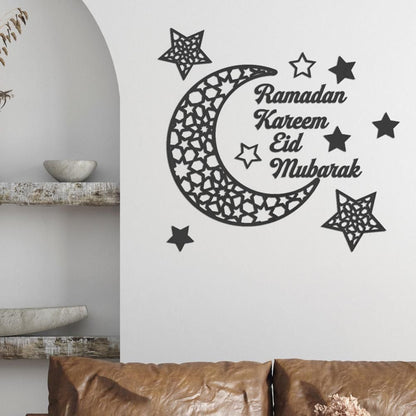 Ramadan Crescent Acrylic Mirror Sticker 3D Self Adhesive Wall Sticker for Doors Windows Closets V1294-YM0523-10338295
