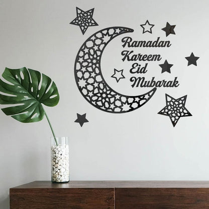 Ramadan Crescent Acrylic Mirror Sticker 3D Self Adhesive Wall Sticker for Doors Windows Closets V1294-YM0523-10338295