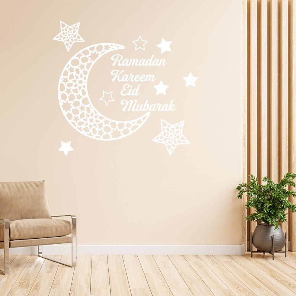 Ramadan Crescent Acrylic Mirror Sticker 3D Self Adhesive Wall Sticker for Doors Windows Closets V1294-YM0523-10338295