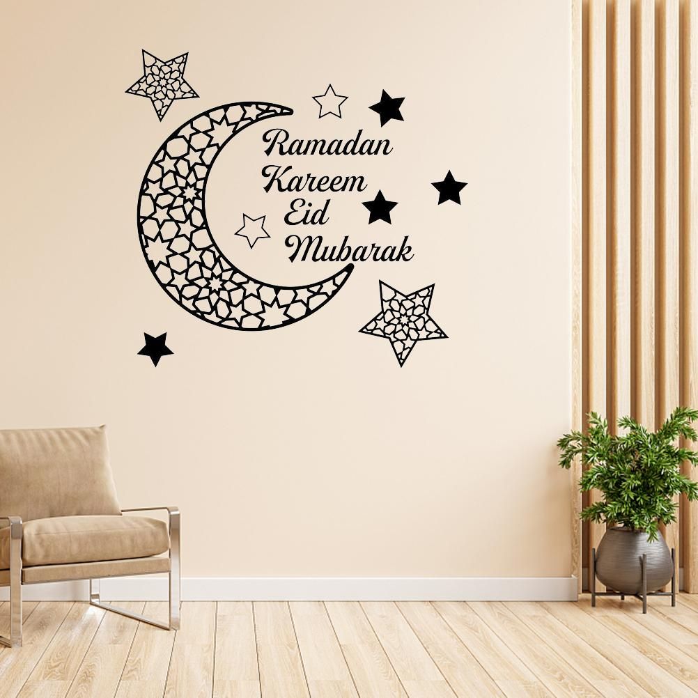 Ramadan Crescent Acrylic Mirror Sticker 3D Self Adhesive Wall Sticker for Doors Windows Closets V1294-YM0523-10338295