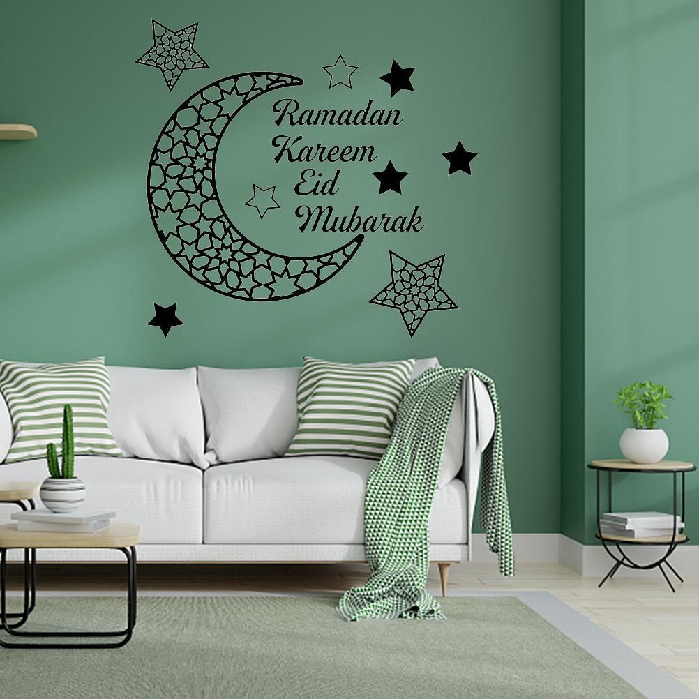 Ramadan Crescent Acrylic Mirror Sticker 3D Self Adhesive Wall Sticker for Doors Windows Closets V1294-YM0523-10338295