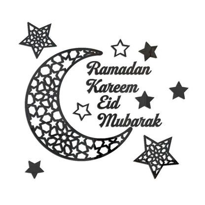 Ramadan Crescent Acrylic Mirror Sticker 3D Self Adhesive Wall Sticker for Doors Windows Closets V1294-YM0523-10338297