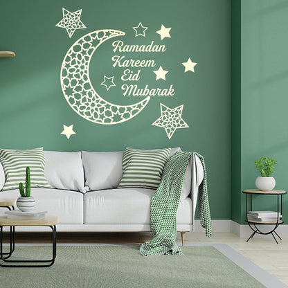 Ramadan Crescent Acrylic Mirror Sticker 3D Self Adhesive Wall Sticker for Doors Windows Closets V1294-YM0523-10338297