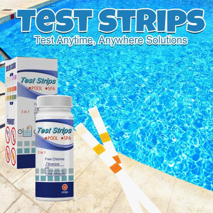 50Pcs 3 In 1 Test Strips Swimming Pool Water Quality Test Paper for Alkalinity Chlorine PH Free Chlorine V1294-YM0523-10338634